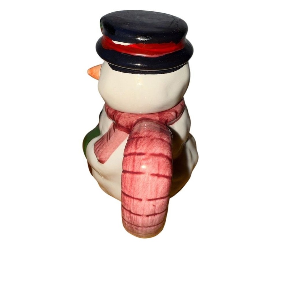 Vintage World Bazaar Snowman Teapot Hand-Painted Collectible 1990s Ceramic - Picture 2 of 6